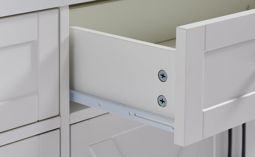 TV Cabinet Set Multifunctional TV Wall, One TV Cabinet and Two Sideboards for Living Room, White, 113.5''L x 15''W x 68''H.