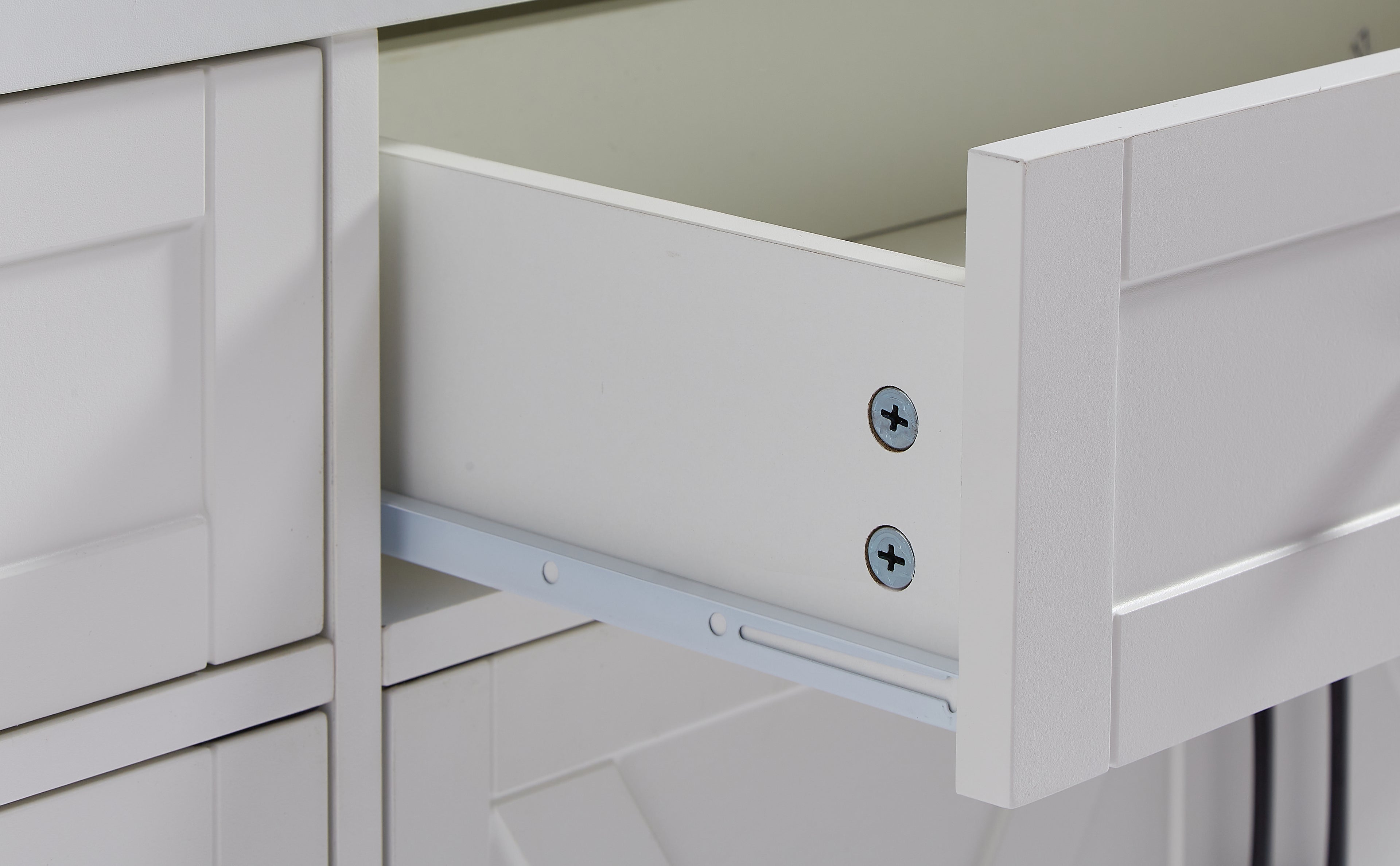 TV Cabinet Set Multifunctional TV Wall, One TV Cabinet and Two Sideboards for Living Room, White, 113.5''L x 15''W x 68''H.